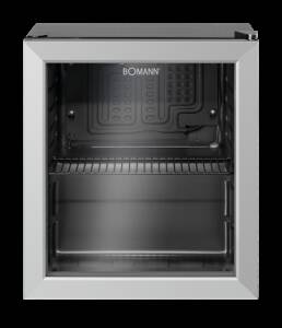 Bomann KSG 7282 schwarz 51 x 43 cm, silber Glastür-Kühlschrank