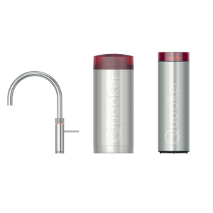 QUOOKER Fusion Round COMBI+ & CUBE Voll-Edelstahl 22+FRRVSCUBE - inkl. 7 JAHRE GARANTIE