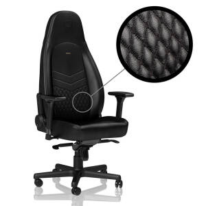 noblechairs ICON Echtleder Gaming Stuhl schwarz/schwarz
