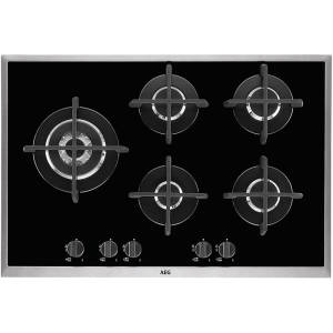 AEG - HG 795550 XB Gaskochfeld mit Glas Edelstahlrahmen