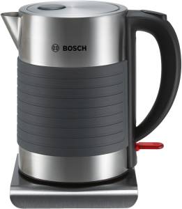 Bosch - TWK 7 S 05 Wasserkocher kabellos Edelstahl mit Silikon grau/ schwarz 1,7 l