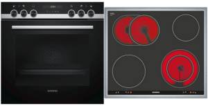 Siemens - EQ 521 KA 00 Herd-Set EEK: A cookControl10 Glaskeramik 60 cm Edelstahlrahmen