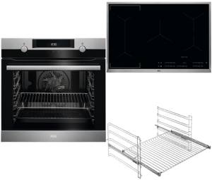 AEG - BEB 437-1 Backofenset A+ Teleskopauszug Induktion 80 cm Edelstahl