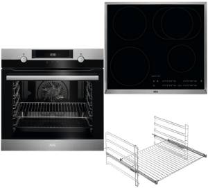 AEG - BPB 434-1 Backofen-Set A+ Pyrolyse Induktion 60 cm Edelstahl