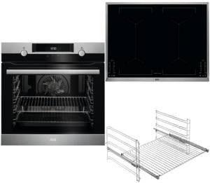 AEG - BPB 435-1 Backofen-Set  A+ Pyrolyse Induktion 68 cm Edelstahl