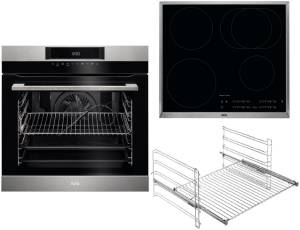 AEG - BPK 744-1 Backofen-Set A+ Pyrolyse Kerntemperatursensor Induktion 60 cm  Edelstahl