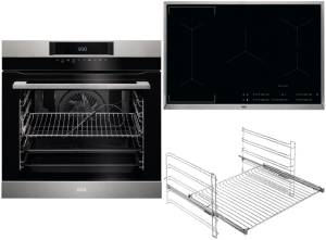 AEG - BPK 747-1 Backofen-Set A+ Pyrolyse Kerntemperatursensor Induktion Edelstahl