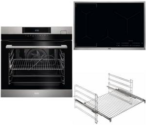 AEG - BSK 776-1 Dampfbackofen-Set A+ SteamCrisp Pyrolyse Induktion 80 cm Edelstahlrahmen