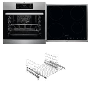 AEG - KombiB 34 I Backofen-Set  EEK: A Versenkknebel Induktion 60 cm Edelstahl