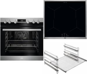 AEG - KOMBI 403 I  Herdset A+ Versenkknebel Touch-Bedienung Induktion 60 cm Edelstahlrahmen