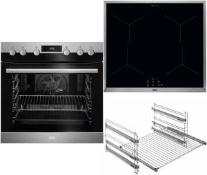 AEG - KOMBI 403 PI  Herdset A+ Pyrolyse Versenkknebel Induktion 60 cm Edelstahlrahmen