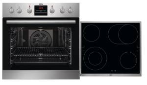 AEG EPS 331 Herdset Pyrolyse Versenkknebel Glaskeramik 60 cm Edelstahlrahmen