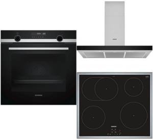 Siemens - PQ 5 L 9 IA 00Z Set  EEK:A Backofen, Induktionsfeld und 90 cm Wandesse Pyrolyse Edelstahl