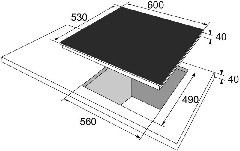 Amica KME 13139 E 60 cm Breite autark Massemulde Edelstahl Knebelsteuerung  seitlich Kochfelder Autark