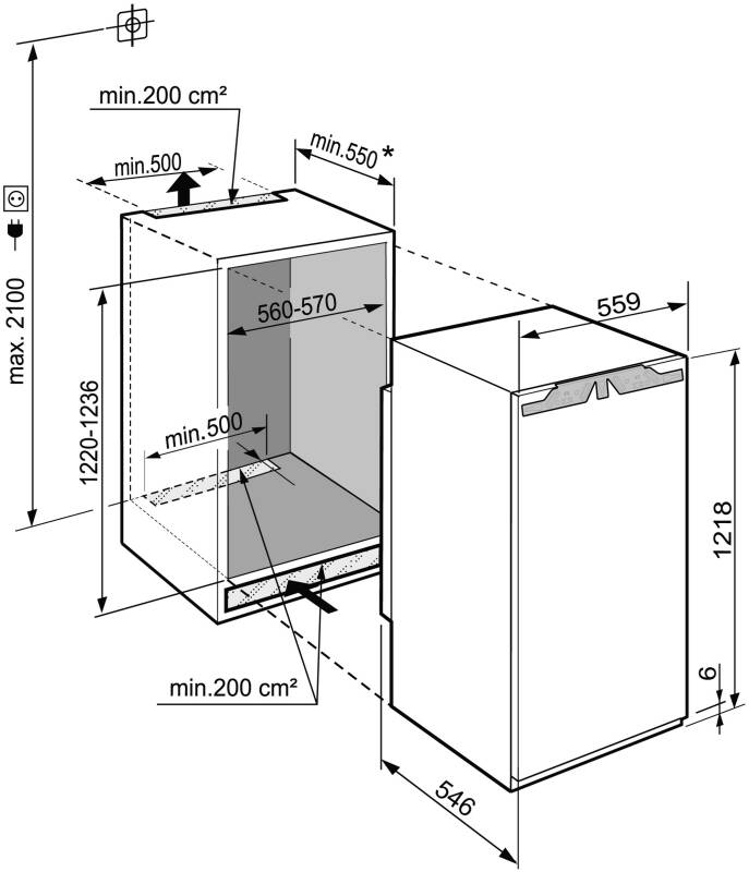Liebherr IRd 4120-60 Plus 121.6 x 56 cm Festtür weiß Kühlschränke Einbau-Kühlschränke  ab 85cm