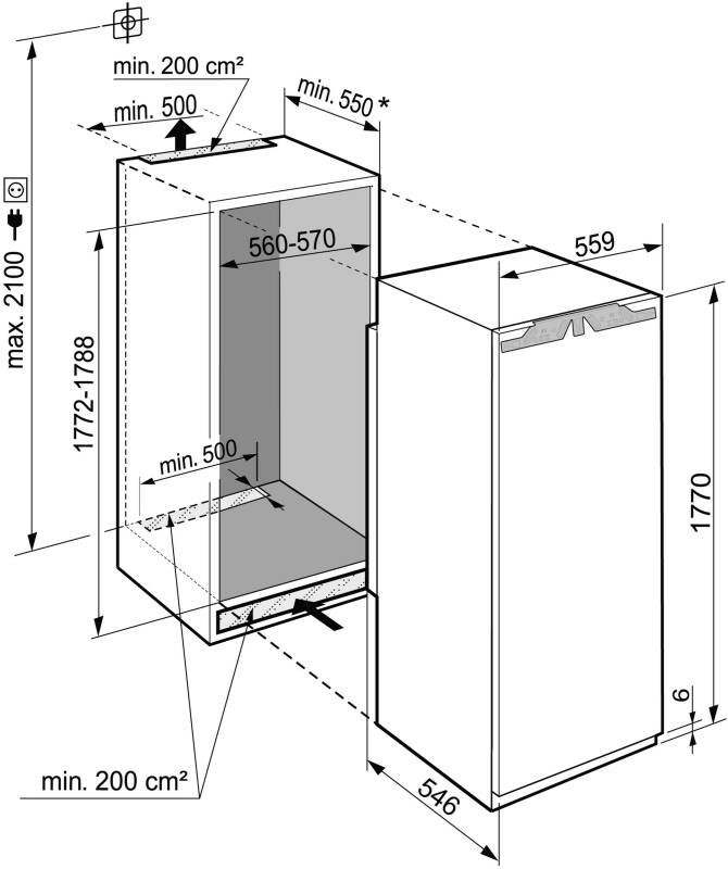 Liebherr IRf 5101-20 Pure 177 x 55.9 cm Festtür weiß Kühlschränke  Einbau-Kühlschränke ab 85cm