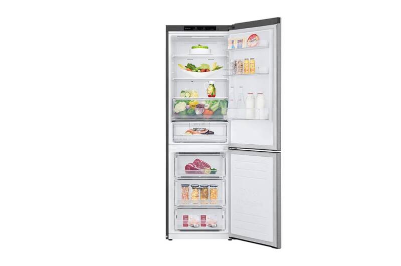 LG GBB 61 PZGCN1 186 X 59,5 cm Steel Kühl-Gefrierkombinationen Stand Kühl-  & Gefrierkombinationen