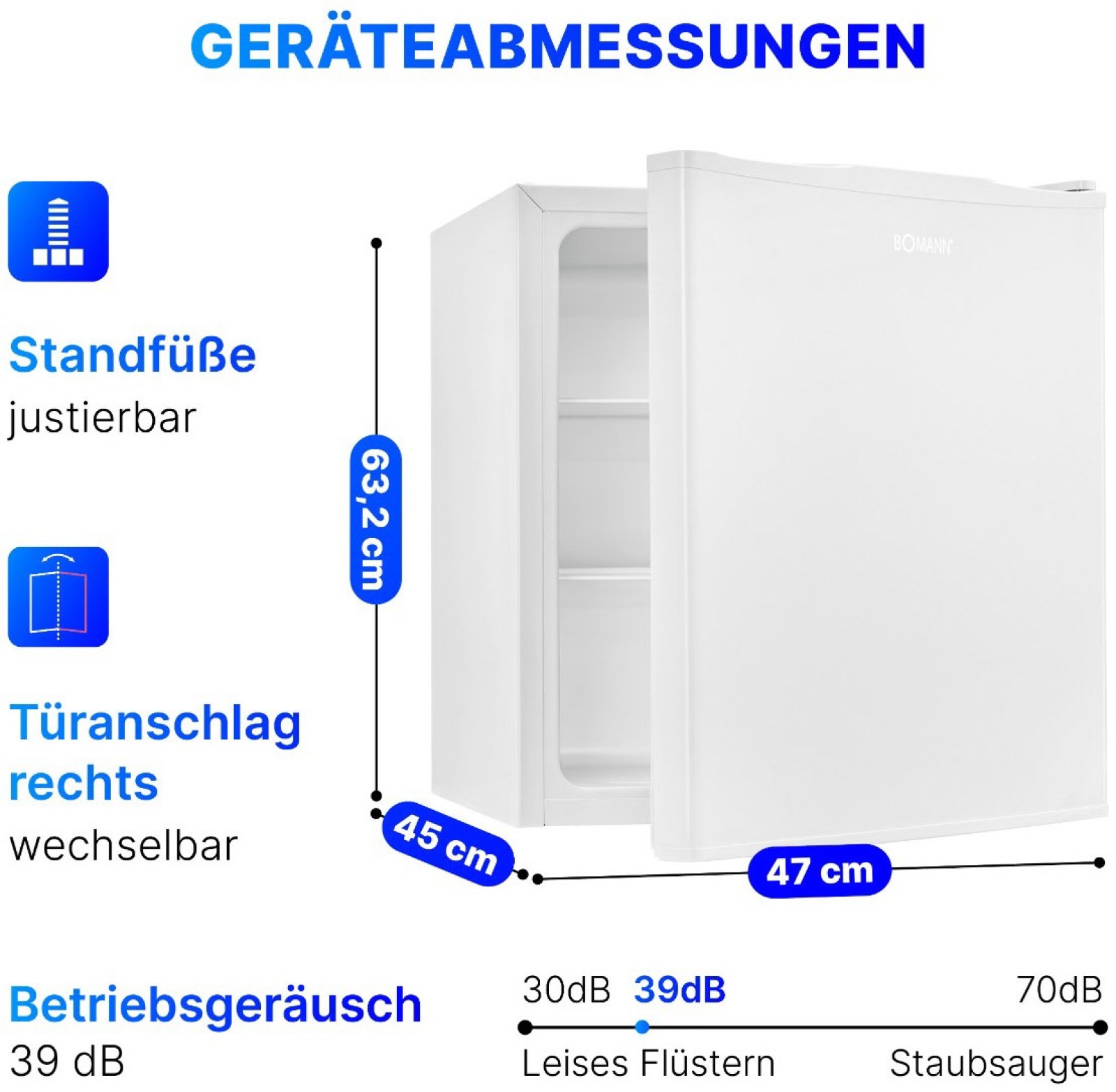 Bomann KB 7347 weiß E 58L