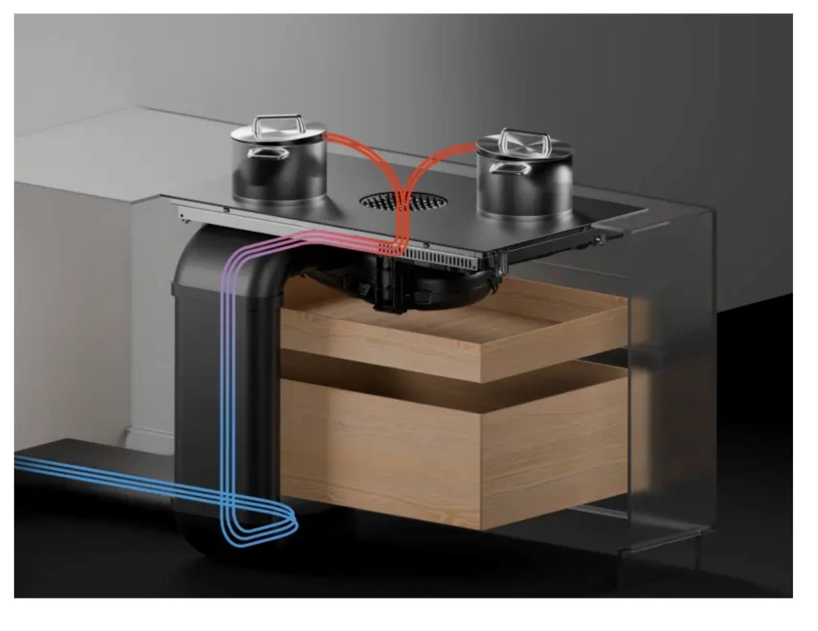 BORA M Pure PURMA2R Rough Matt Kombi-Induktionskochfeld mit integriertem Kochfeldabzug Abluft
