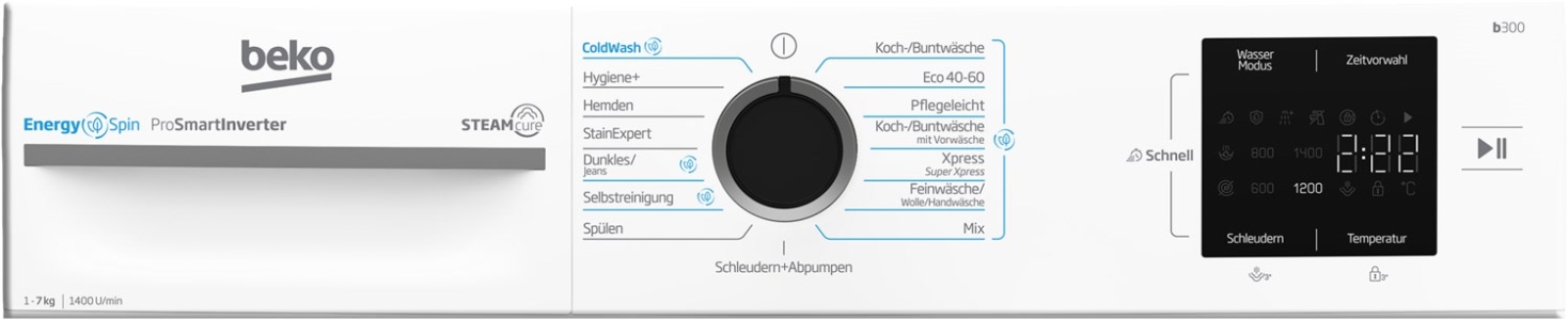 Beko FH714AES 1400 Touren EnergySpin, SteamCure