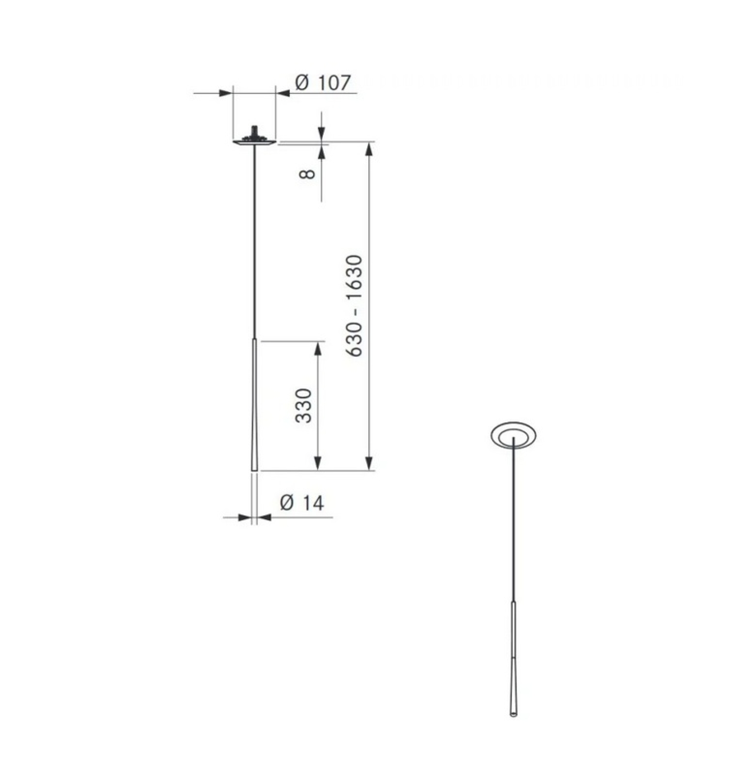 BORA Stars Pendelleuchte Einbau schwarz LSESW