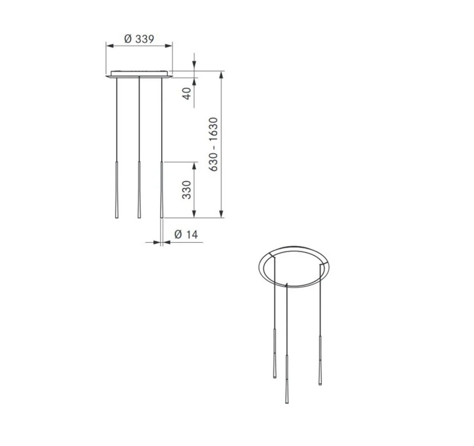 BORA Stars Pendelleuchte 3-fach zirkular - schwarz LSZSW