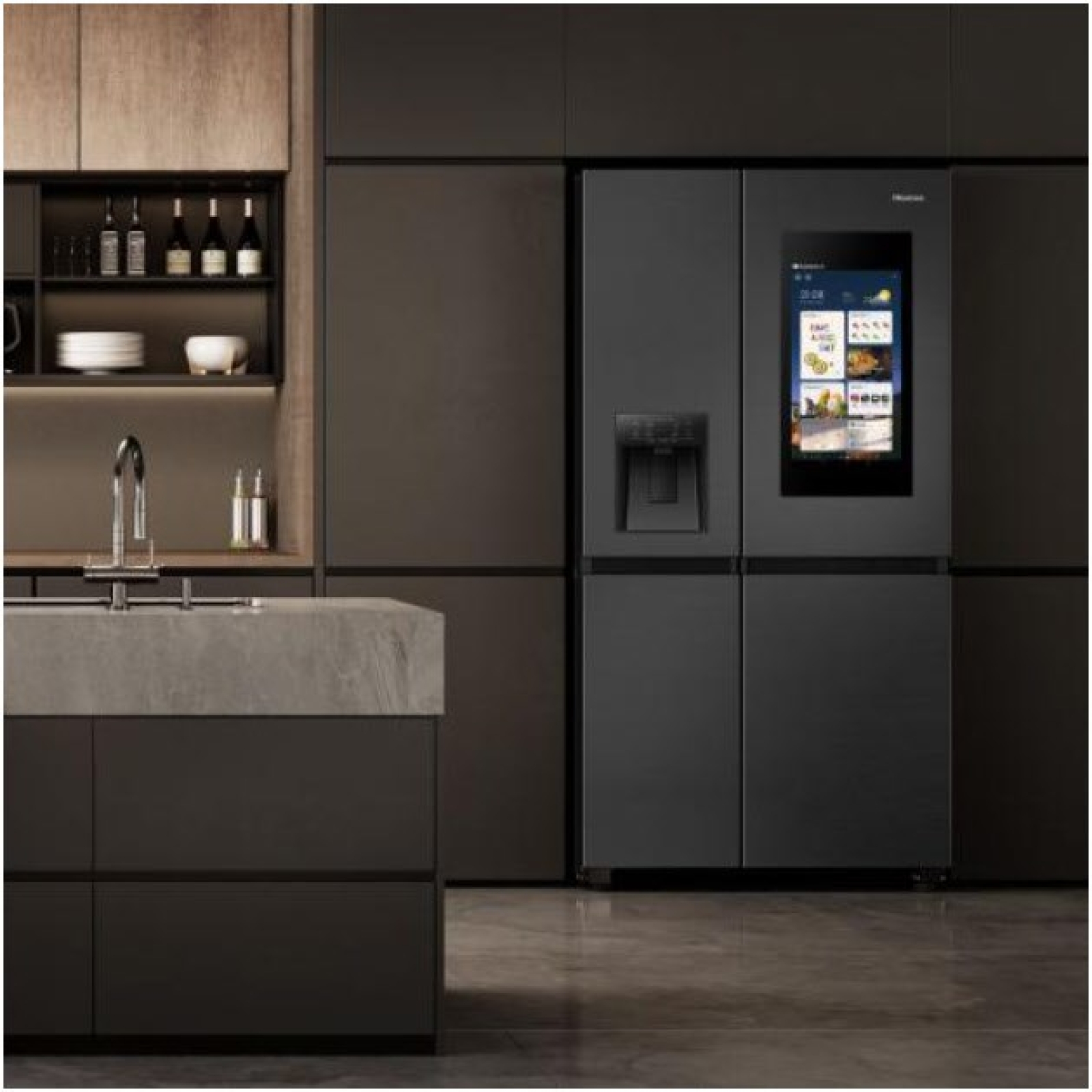 HISENSE RS9P628GPFE schwarz 179 x 91 cm Wasserspender