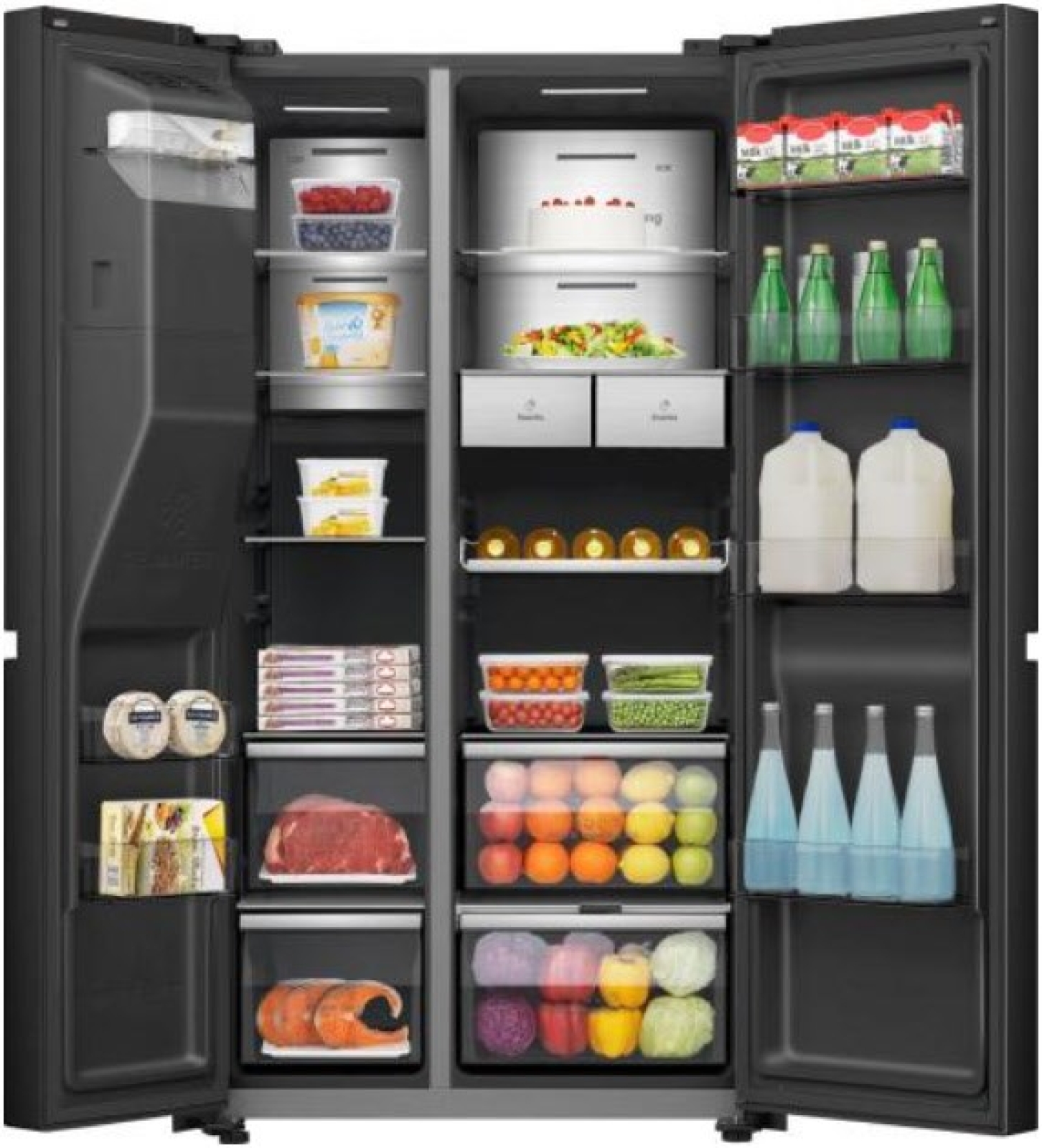 HISENSE RS9P628GPFE schwarz 179 x 91 cm Wasserspender