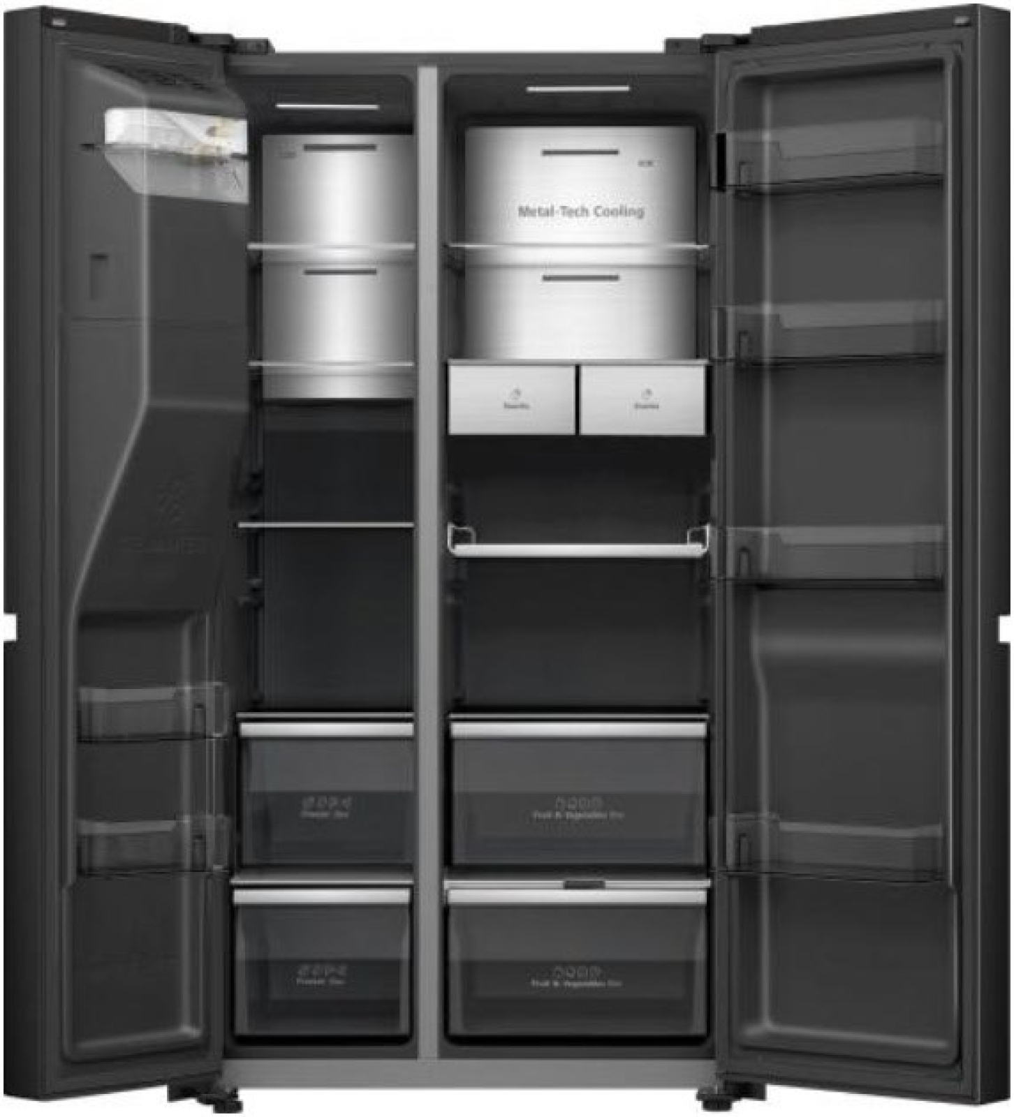 HISENSE RS9P628GPFE schwarz 179 x 91 cm Wasserspender