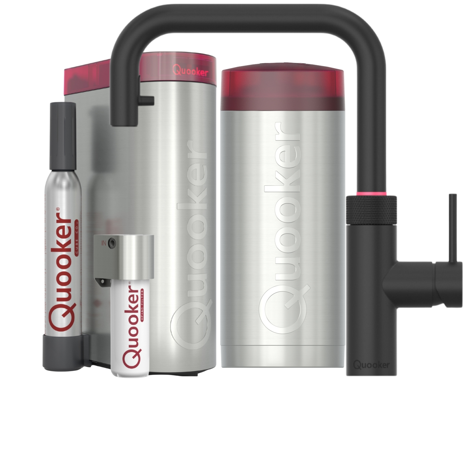QUOOKER Flex Square COMBI+ CUBE schwarz inkl. CUBE filter Starter Pak - inkl. 7 JAHRE GARANTIE