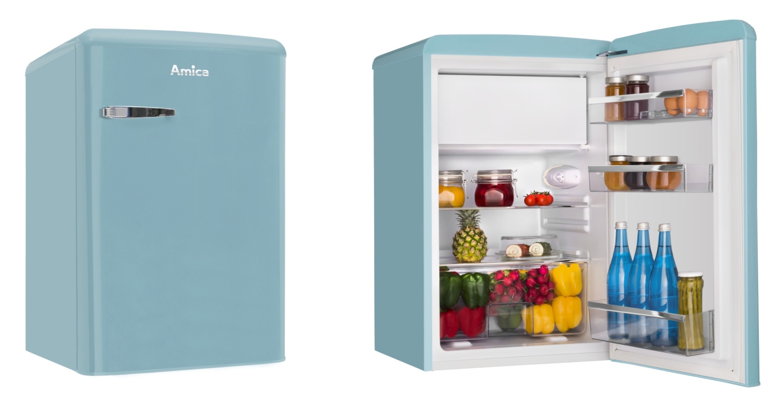 Amica KS 15612 T - Retro Design 87.5 x 55 cm türkisblau - 108 Liter